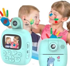Голубой Фотоаппарат детский M4 для моментальной печати