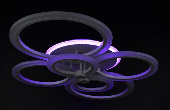 Люстра світлодіодна стельова LED світильник для квартири на стелю лед з пультом 25946 Білий 11х57х77 см. | Зображення 7