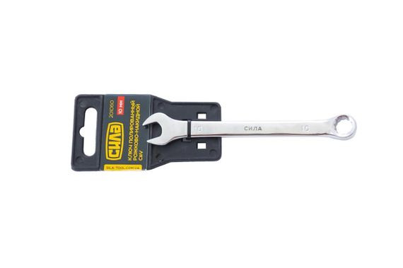 Ключ ріжково-накидний полірований CrV 10 мм СИЛА 2010601 | Зображення 1