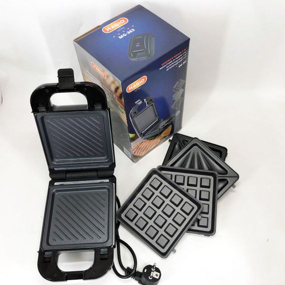 Домашний гриль бутербродница, Качественная бытовая вафельница, Электровафельница бутербродница ZX-72 | Зображення 4