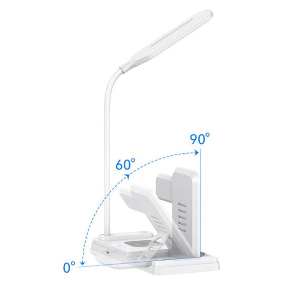 БЗП Usams US-CD195 15W 4in1 Wireless Charging Holder With Table Lamp White | Зображення 6