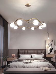 Люстра підвісна на 8 лампочок 26857 Латунь 40-140х65х65 см.