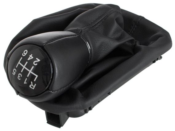 Seat Leon I 99-06 ручка перемикання передач чорна + чохол з рамкою 6 передач, Сеат Леон 1