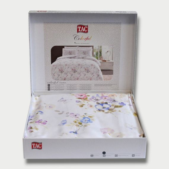 Постельное белье TAC Satin Digital 200×220 см Claudine Lila | Зображення 2