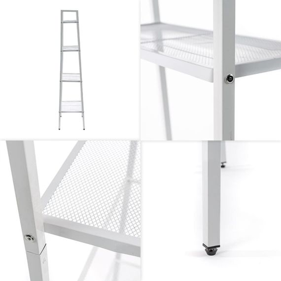 Стелаж-етажерка чотириярусний з металу 60х35х148см Білий SW-00002104 | Зображення 4