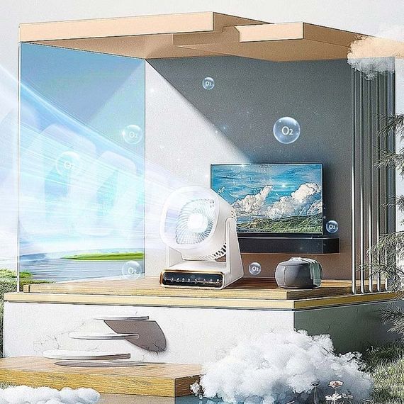 Настільний вентилятор F16 Smart 4000mAh White | Зображення 3