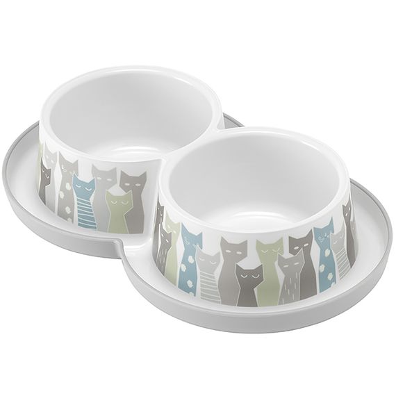 Миска подвійна для котів Moderna Double Trendy Dinner, 2 х 350 мл, сірий