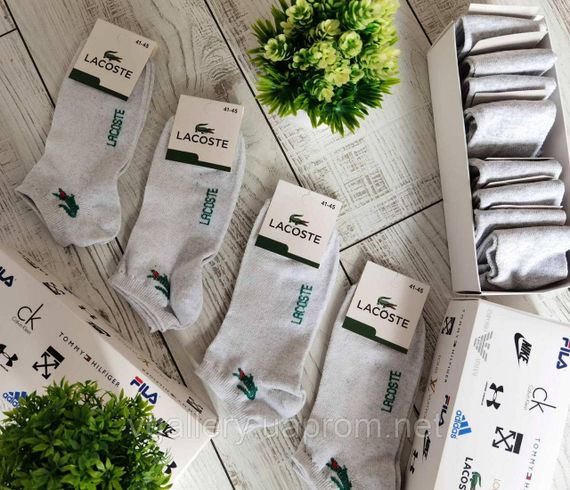 Шкарпетки низькі Lacoste, унісекс шкарпетки Лакоста чорні | Зображення 1