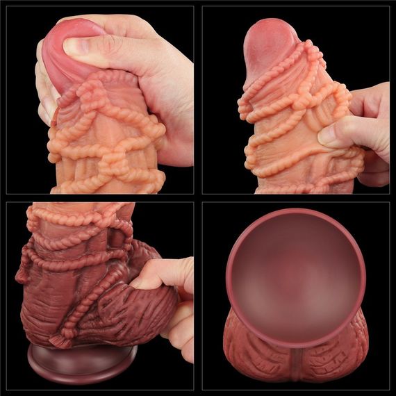 Фаллоимитатор значительного размера 9.5'' DUAL LAYERED PLATINUM SILICONE Sex Aura | Зображення 2