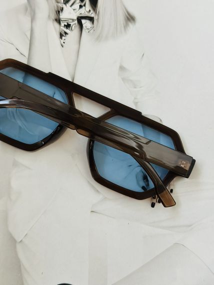Солнцезащитные очки в геометрической оправе (oversize) Коричневый+глубой (0787) | Зображення 1