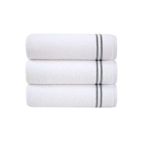 Рушник MieCasa 10747 Туреччина 50*90 см  Махра Білий із сірим