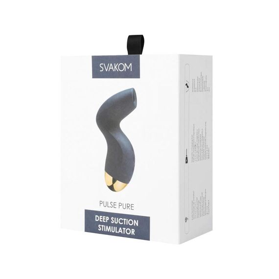 Вакуумний кліторальний стимулятор Svakom Pulse Pure Navy Blue, 5 режимів, 5 інтенсивностей у кожному | Зображення 6