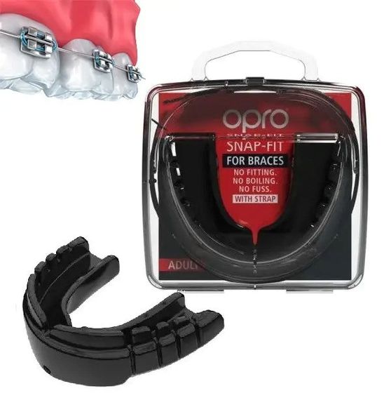 Капа боксерська OPRO Snap-Fit FOR BRACES Black (art.002318001)