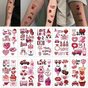 Набор временных тату "Любовь № 2" Love-tattoo-mini-set-2-10, 12 х 7 см 10 шт