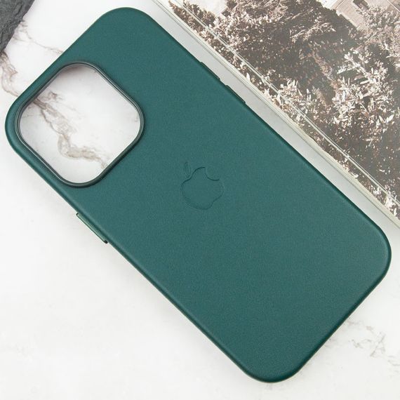 Шкіряний чохол Leather Case (AAA) with MagSafe and Animation для Apple iPhone 14 Pro (6.1") | Зображення 3
