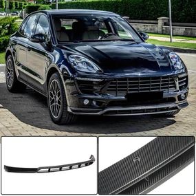 Накладка на передній бампер Lip V2 (2014-2018, Карбон) для Porsche Macan рр