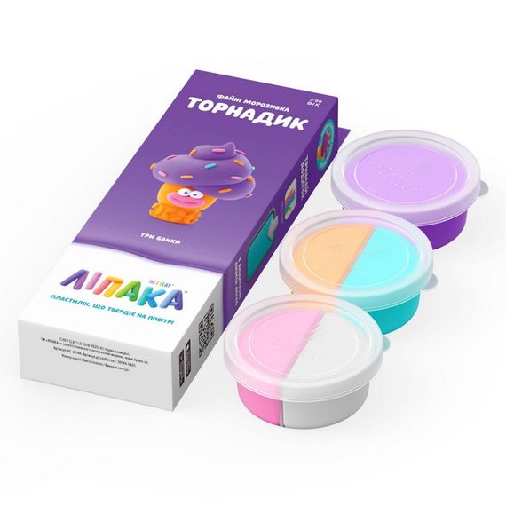 Набір пластиліну "Файні морозивка: Торнадик" ЛІПАКА 30144-UA01 самостійно твердіє | Зображення 1