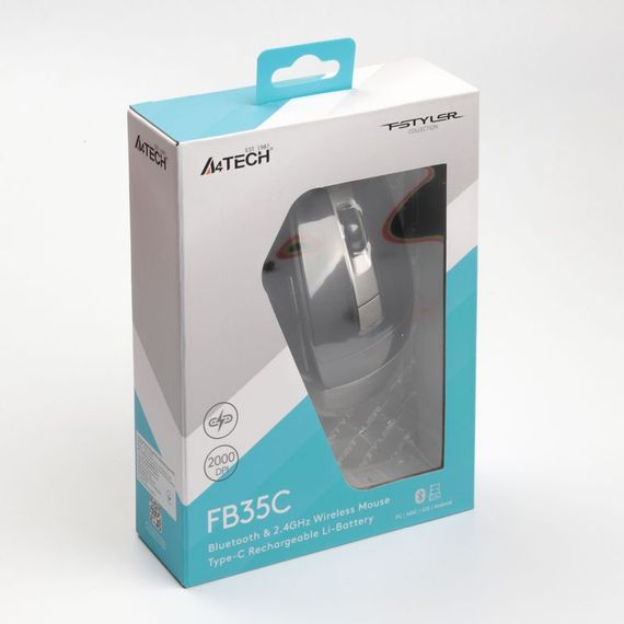 Миша бездротова A4Tech Fstyler FB35C (Smoky Grey), BT, USB, колір димчасто-сірий | Зображення 4