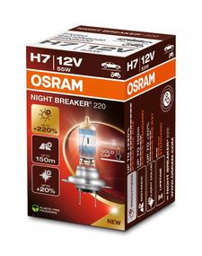 Лампа H7 55W 12V PX26d NIGHT BREAKER +220% OSRAM 64210NB220-FS