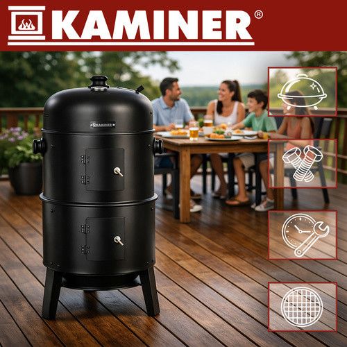 Садовий гриль із кришкою 44x80x42 см Kaminer 27323 | Зображення 9