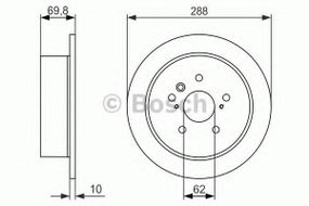 Гальмівний диск BOSCH 0986479614 на LEXUS RX (MHU3_, GSU3_, MCU3_)