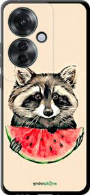 Чохол на Oppo Reno11 F Єнотик з кавуном "4605b-3671-2448"