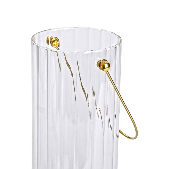 Декоративная стеклянная ваза для цветов с ручкой 19,5 см | Зображення 2