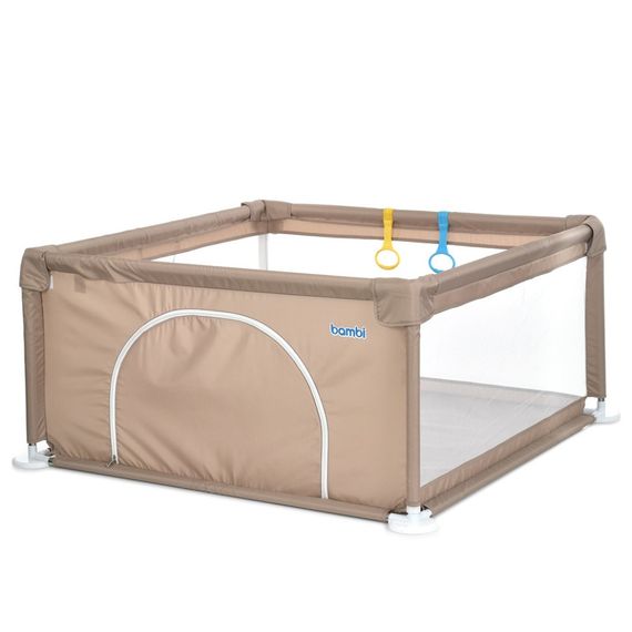Детский манеж MR 1339-BG, бежевый, ширина с ножками 132 см