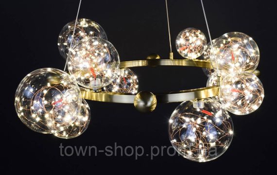 Люстра потолочная LED MD9138-12-led Латунь 40-130х78х78 см. | Зображення 7