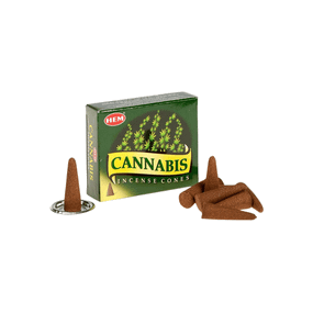 Ароматичні конуси Cannabis  Конопля 10 шт. в уп. + підставка Hem 8901810480797