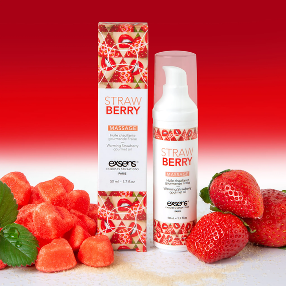 Масажна олія EXSENS Strawberry 50 мл розігрівальна, без цукру, без парабенів, їстівна | Зображення 5