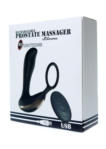 Масажер простати Massager with Ring USB 10 Function / Remote Control Sex Aura | Зображення 5