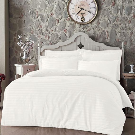 Постельное белье Altinbasak Satin 200 х 220 см Always Beyaz