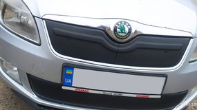 Зимняя накладка на решетку (2010-2024, верхняя) Глянцевая для Skoda Roomster