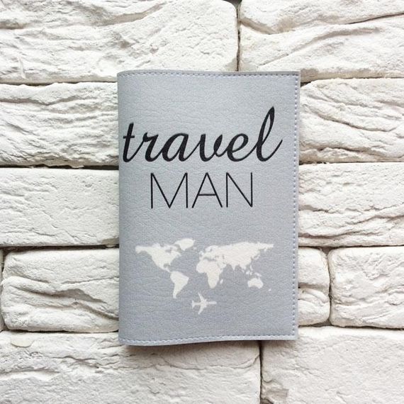 Обкладинка для паспорта Travel man 2 (сірий) | Зображення 1