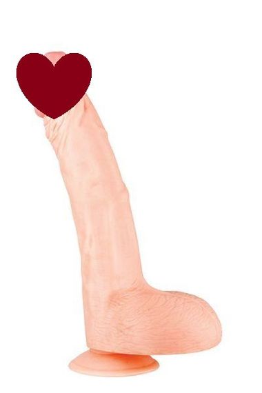 Вібратор гігант BIGSTUFF на присосці з пультом, тілесний sexstyle