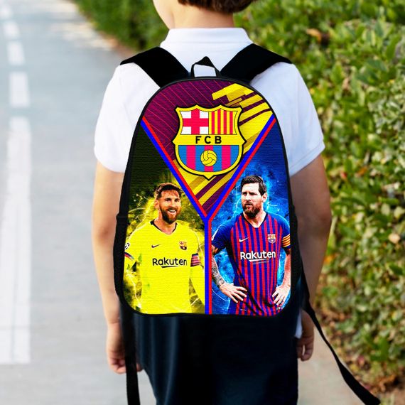 Рюкзак дитячий Ліонель Мессі, Барселона 34х27см, міський ранець для хлопчика з принтом (00437)