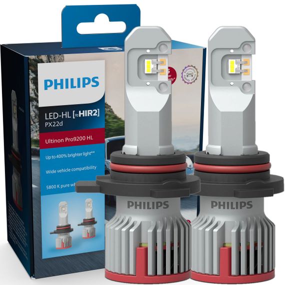 Комплект світлодіодних ламп PHILIPS HIR2 (9012) 11012U92X2 LED Ultinon Pro9200 +400% 12/24V