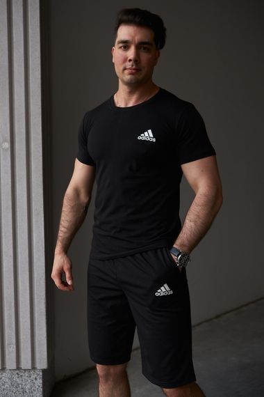 Комплект чоловічий Adidas: футболка чорна + шорти чорні (9445815181) | Зображення 4