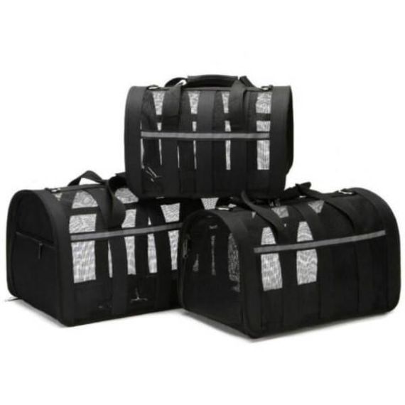 Сумка переноска для сітчаста тварин 41×25 x 26 M For Friends paws Чорна