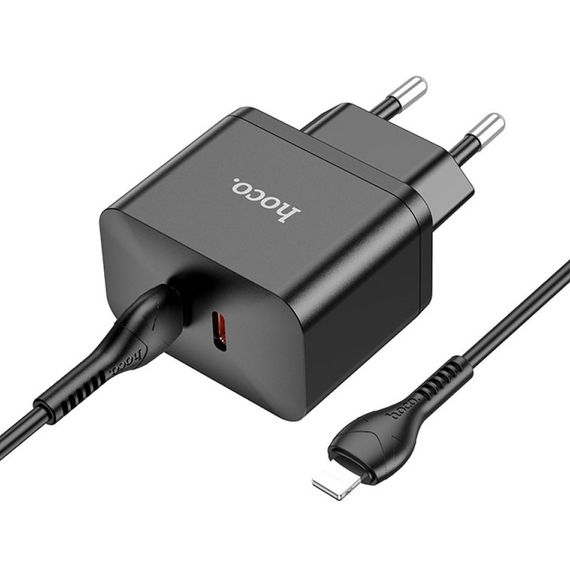 МЗП Hoco N29 PD35W (2USB-C) + кабель Type-C to Lightning Black | Зображення 2