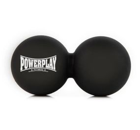 Масажний силіконовий подвійний м'яч PowerPlay PP-4355 Silicone Lacrosse Peanut Ball (6.4*12.7 см) Чорний (PP-4355_Black)