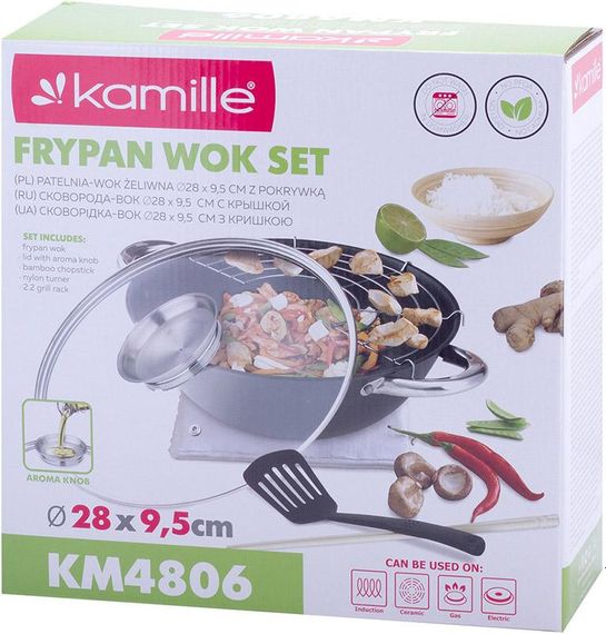 Казан чавунний "Wok" 3.6л, з антипригарним покриттям і аромо-кришкою | Зображення 7