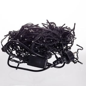 Вулична гірлянда бахрома 12 м 200 led чорний провід Синій 12MBBL