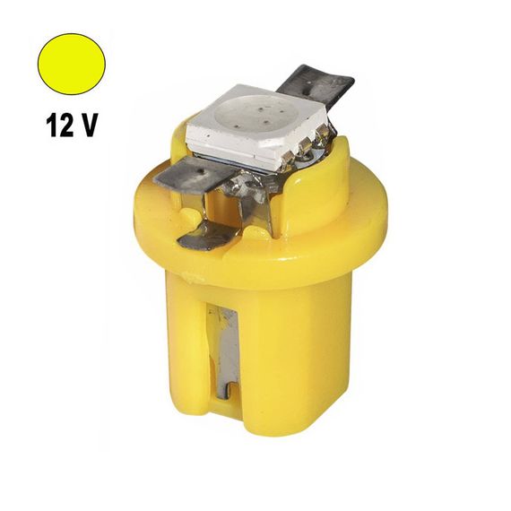 Автолампа Terra T5 B8.5D, макс.диаметр 12мм, 3528х1smd, желтая, 12В | Зображення 1