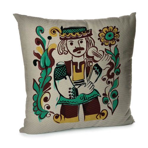 Подушка диванная с бархата Гуцул 45x45 см (45BP_TR007)