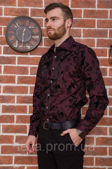 Рубашка мужская, цвет бордово-черный, размеры S, M, XL, L FA_003784 | Зображення 2