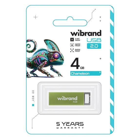 USB флеш накопичувач Wibrand 4GB Chameleon Green USB 2.0 (WI2.0/CH4U6LG) | Зображення 1