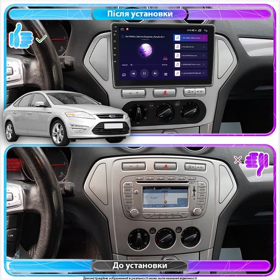 Штатная магнитола Lesko для Ford Mondeo IV 2006-2010 экран 10" 4/64Gb CarPlay 4G Wi-Fi GPS Prime | Зображення 2
