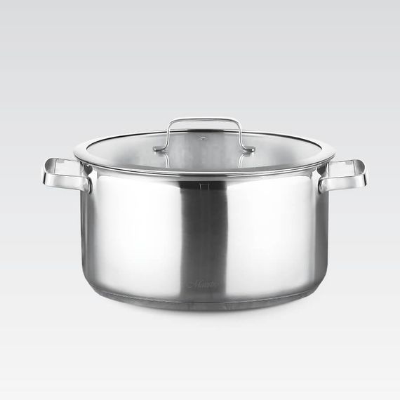 Каструля Maestro MR-3514-24, 6 л, 24 см, з нержавіючої сталі з кришкою, для всіх типів плит